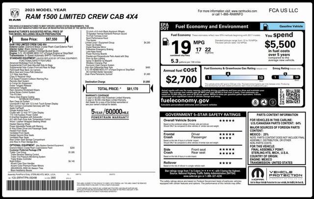 used 2023 Ram 1500 car, priced at $54,973
