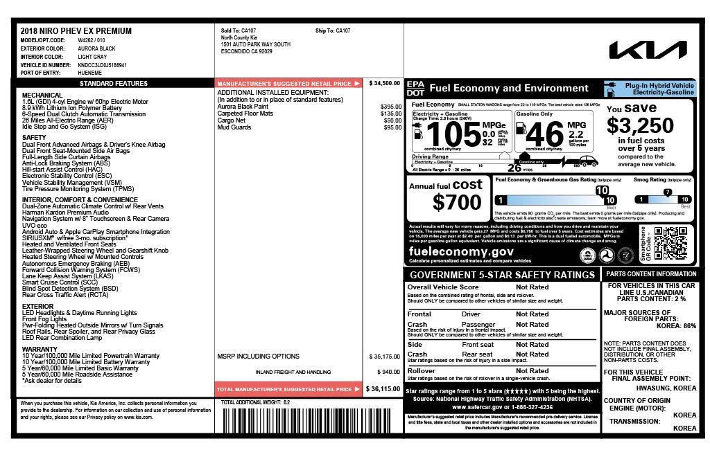 used 2018 Kia Niro car, priced at $16,973