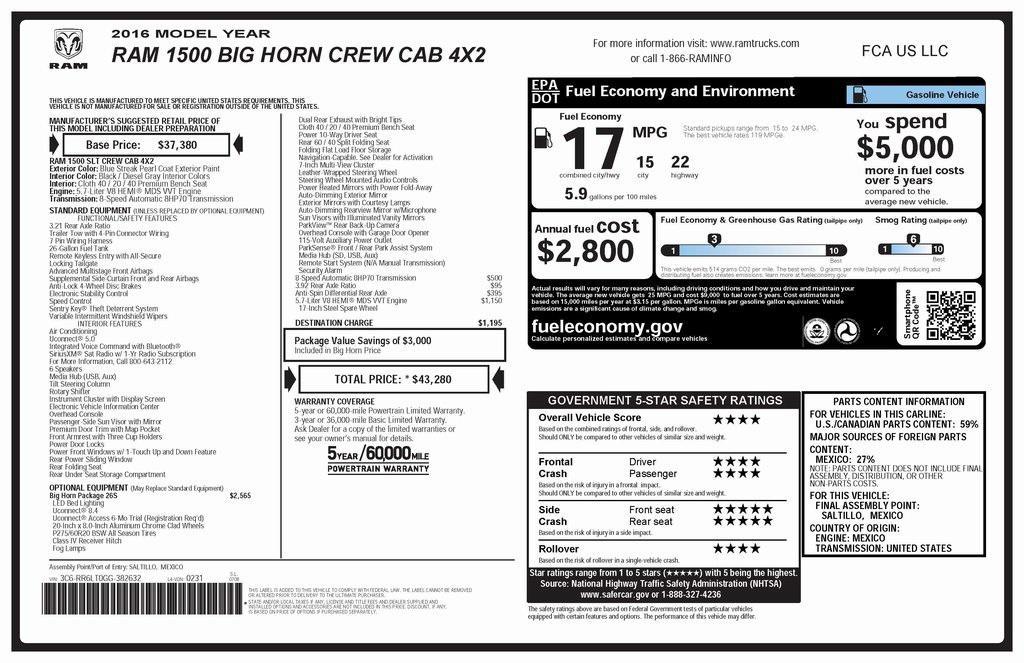 used 2016 Ram 1500 car, priced at $19,573