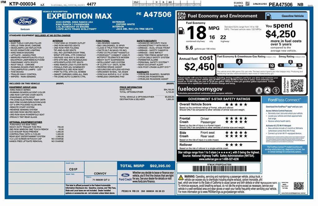 used 2023 Ford Expedition Max car, priced at $56,973
