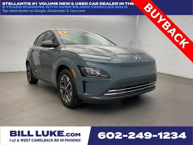 used 2022 Hyundai Kona EV car, priced at $20,275