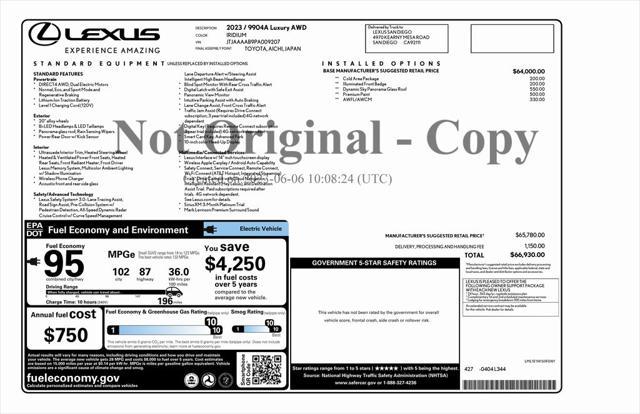 used 2023 Lexus RZ 450e car, priced at $37,573