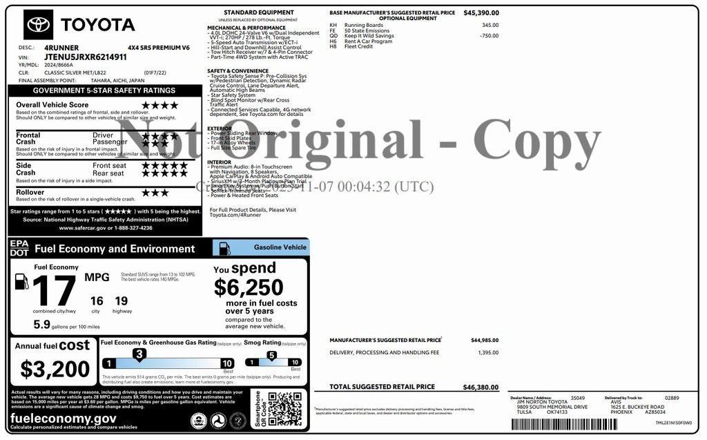 used 2024 Toyota 4Runner car, priced at $41,573