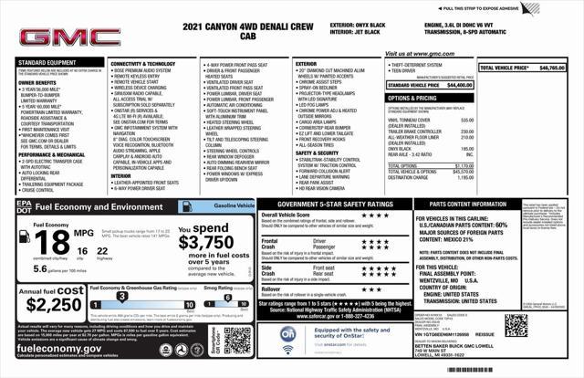 used 2021 GMC Canyon car, priced at $37,973