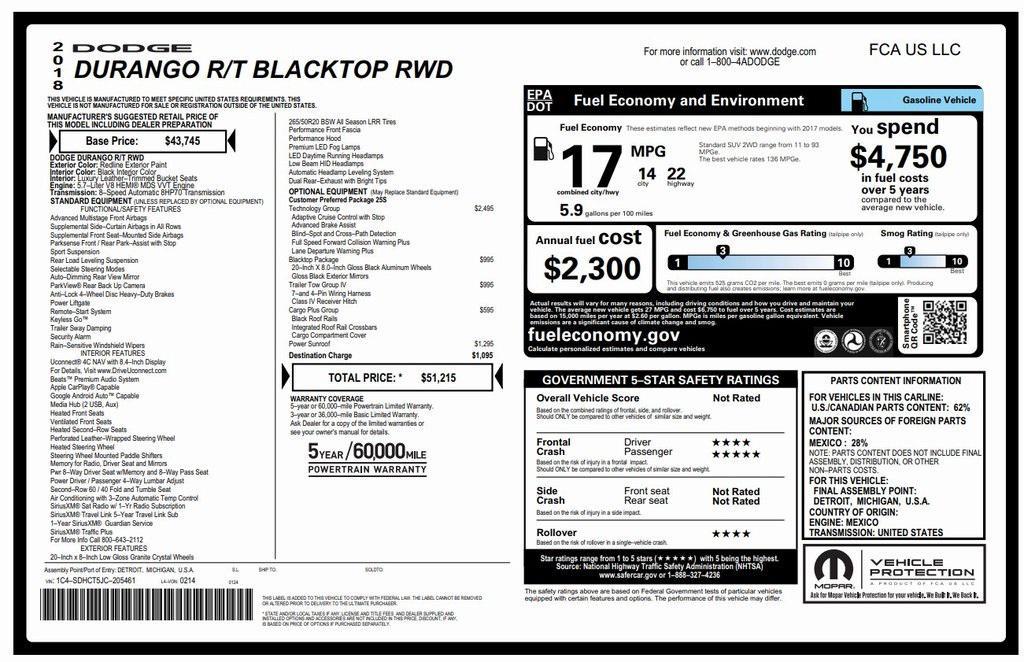 used 2018 Dodge Durango car, priced at $21,675