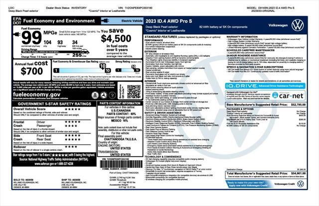 used 2023 Volkswagen ID.4 car, priced at $29,573