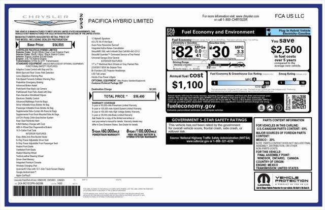 used 2023 Chrysler Pacifica Hybrid car, priced at $27,473