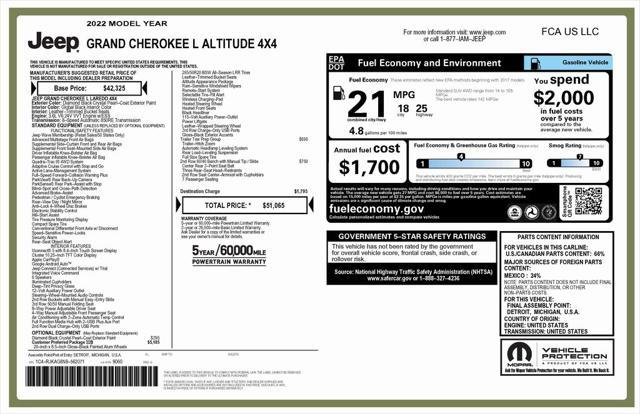 used 2022 Jeep Grand Cherokee L car, priced at $31,973