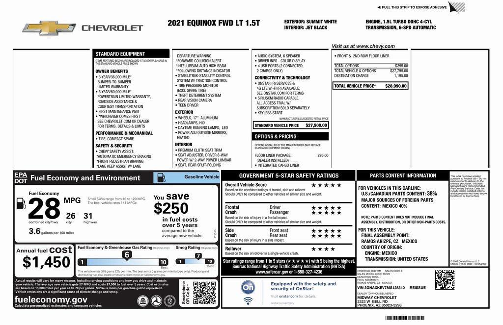 used 2021 Chevrolet Equinox car, priced at $15,273