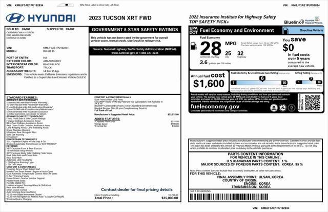used 2023 Hyundai Tucson car, priced at $25,973
