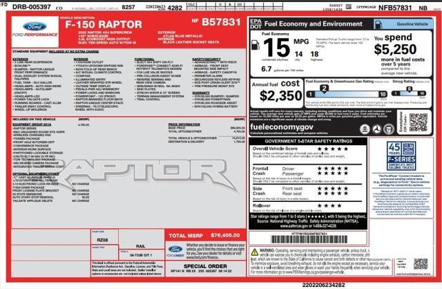 used 2022 Ford F-150 car, priced at $70,973