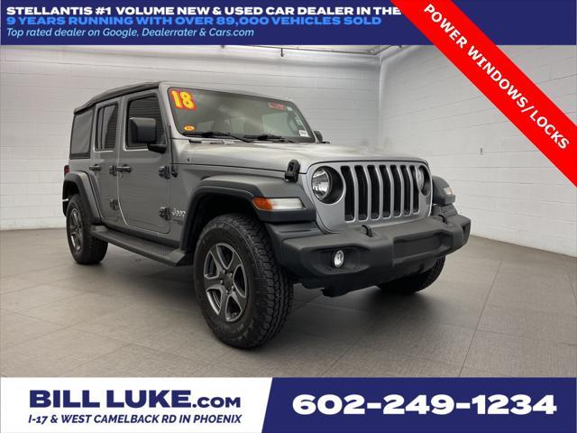 used 2018 Jeep Wrangler Unlimited car, priced at $18,573