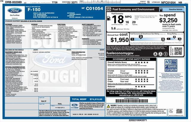 used 2022 Ford F-150 car, priced at $47,273