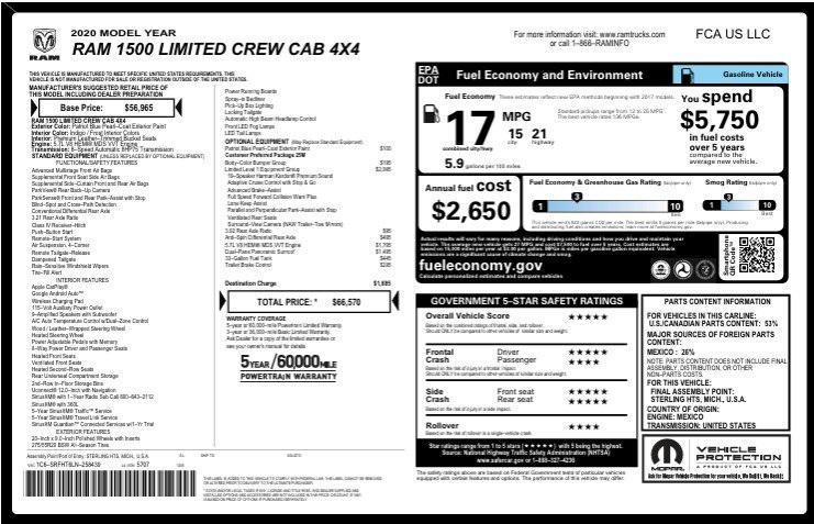 used 2020 Ram 1500 car, priced at $43,573