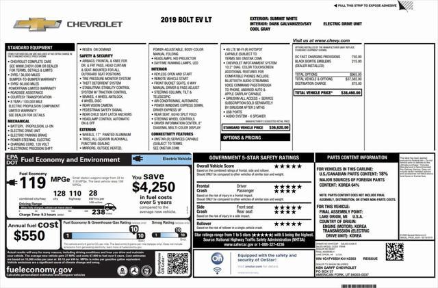 used 2019 Chevrolet Bolt EV car, priced at $14,973