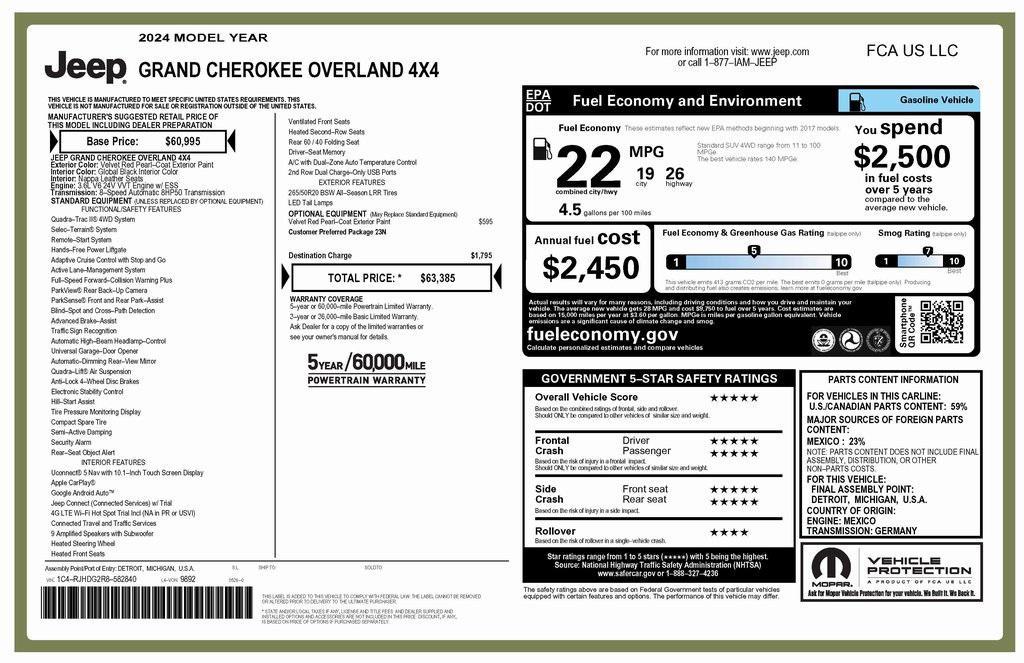 used 2024 Jeep Grand Cherokee car, priced at $41,973