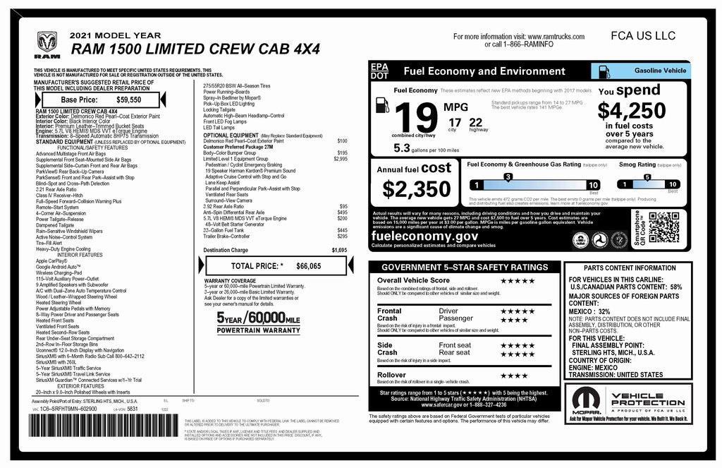 used 2021 Ram 1500 car, priced at $39,973