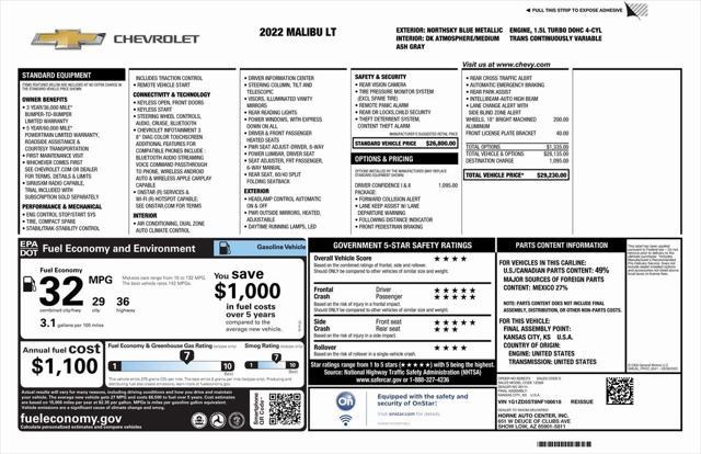 used 2022 Chevrolet Malibu car, priced at $18,573