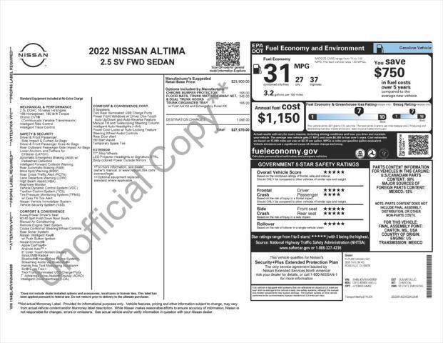 used 2022 Nissan Altima car, priced at $19,473