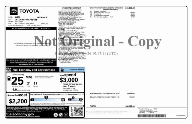 used 2023 Toyota GR86 car, priced at $35,973