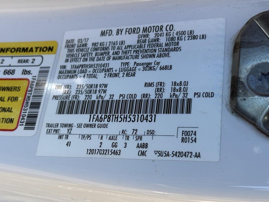 used 2017 Ford Mustang car, priced at $16,973