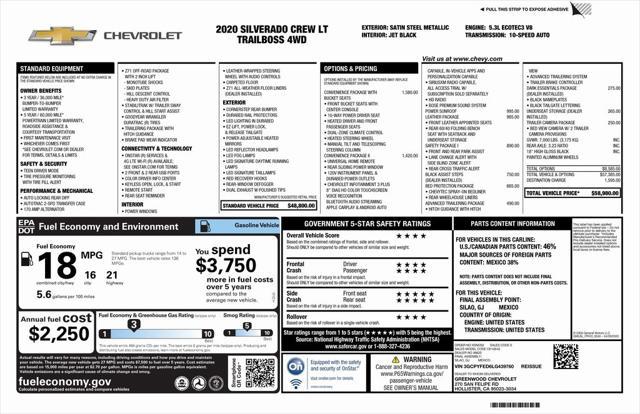 used 2020 Chevrolet Silverado 1500 car, priced at $35,973