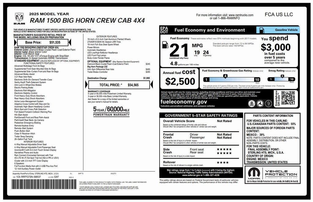 used 2025 Ram 1500 car, priced at $42,973