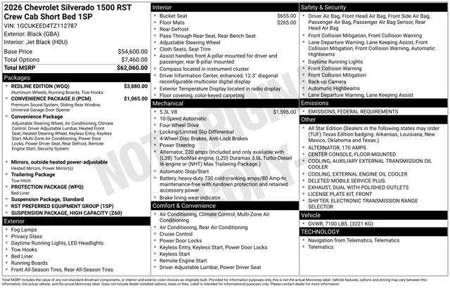 new 2026 Chevrolet Silverado 1500 car, priced at $63,155