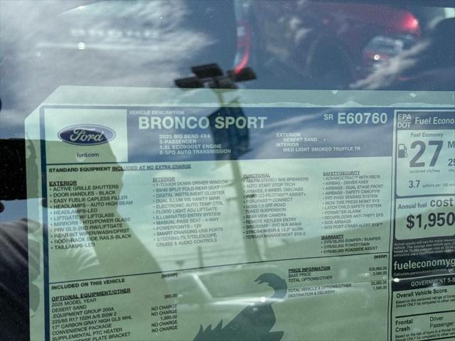 new 2025 Ford Bronco Sport car, priced at $32,812