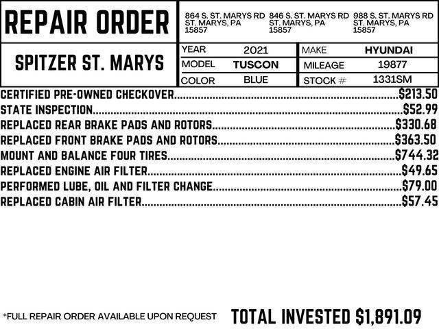 used 2021 Hyundai Tucson car, priced at $18,866