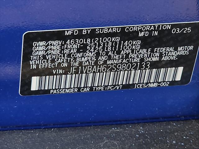 new 2025 Subaru WRX car, priced at $37,732