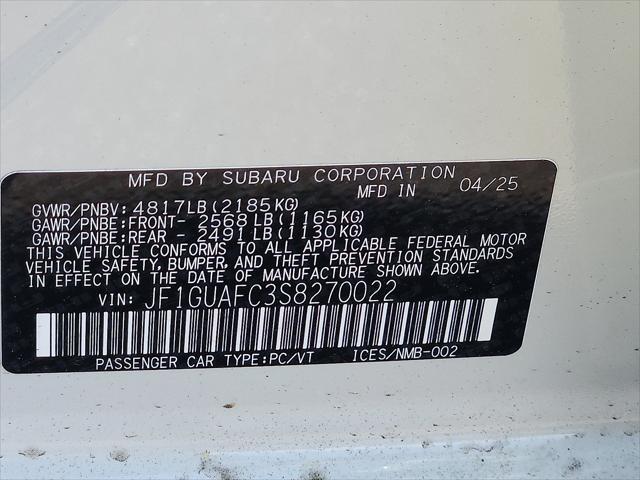 new 2025 Subaru Impreza car, priced at $29,240