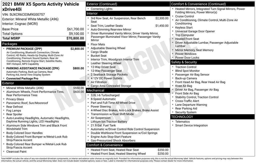 used 2021 BMW X5 car, priced at $35,534