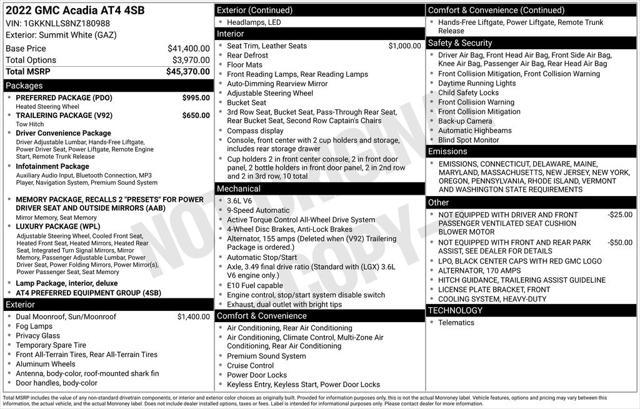 used 2022 GMC Acadia car, priced at $31,957