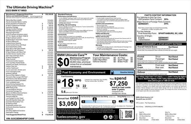 used 2023 BMW X7 car, priced at $86,995