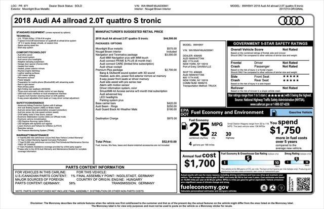 used 2018 Audi A4 allroad car, priced at $25,887