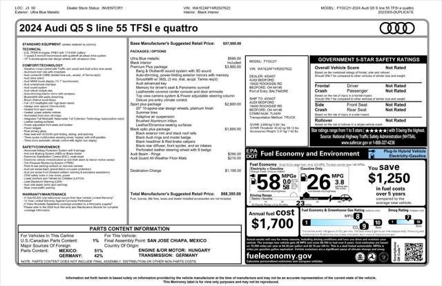 used 2024 Audi Q5 car, priced at $48,995