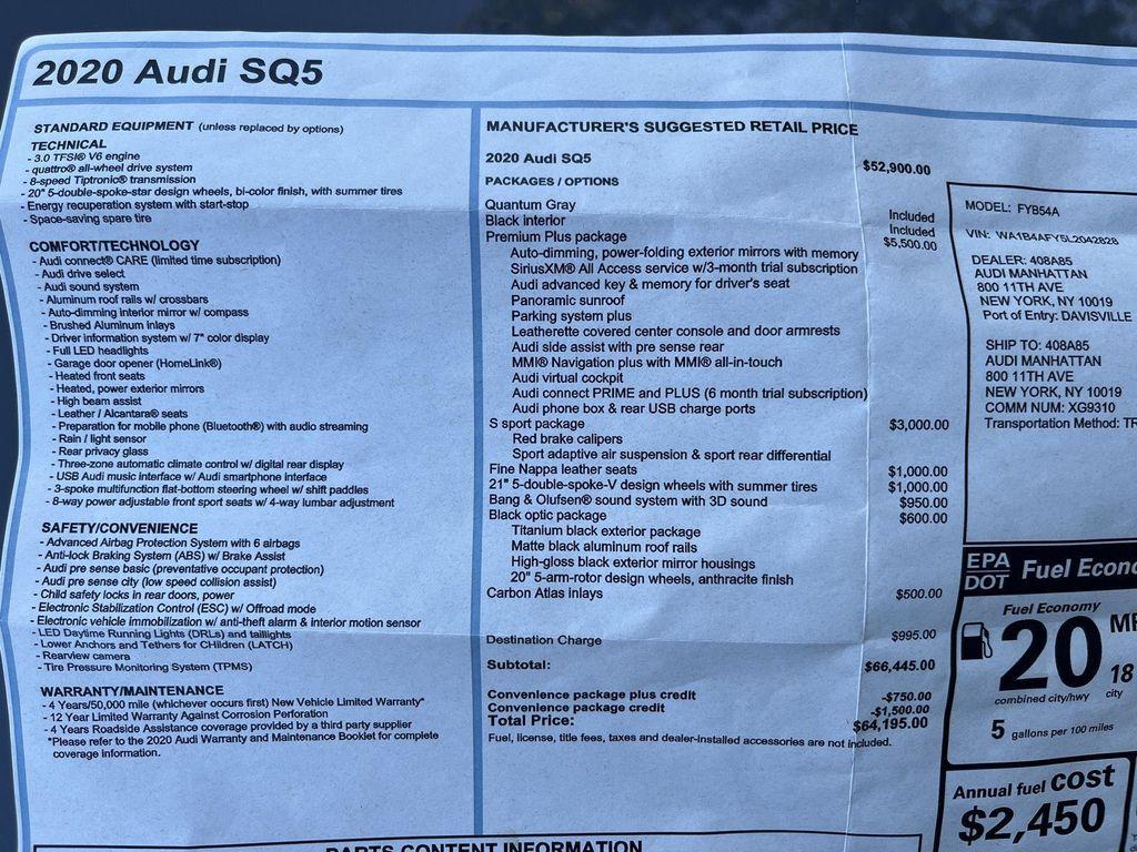 used 2020 Audi SQ5 car, priced at $28,995
