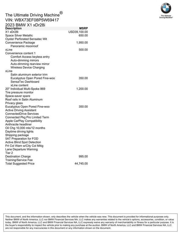 used 2023 BMW X1 car, priced at $37,995