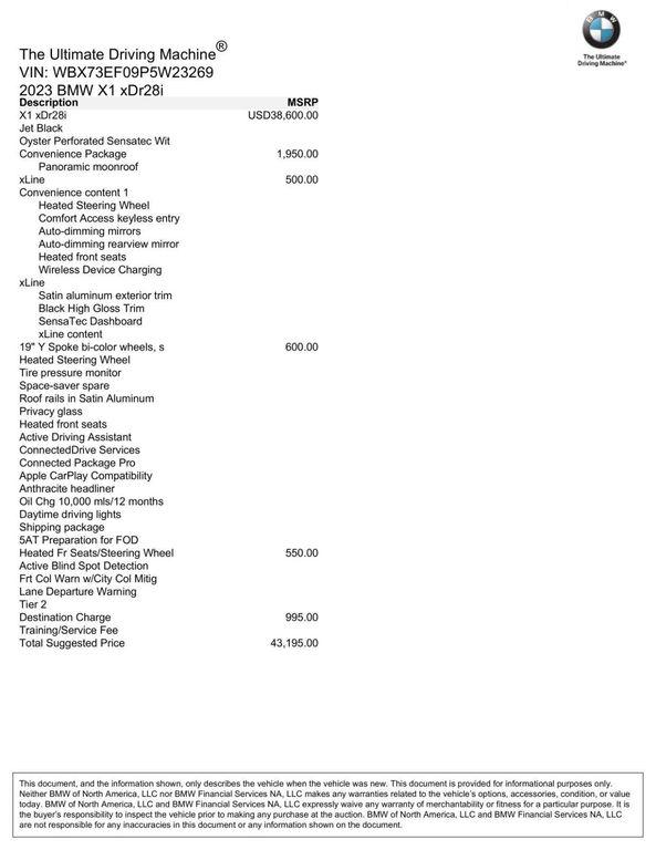used 2023 BMW X1 car, priced at $33,447