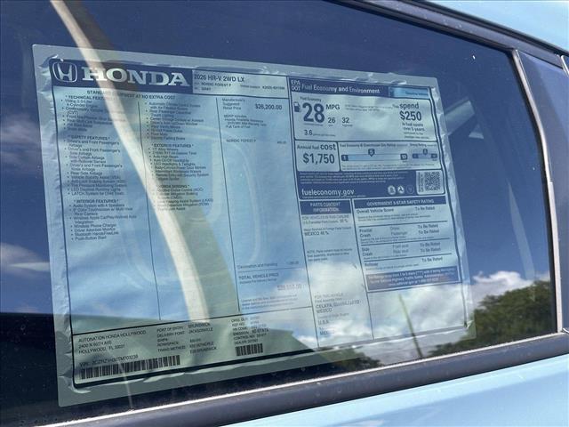 new 2026 Honda HR-V car, priced at $28,050