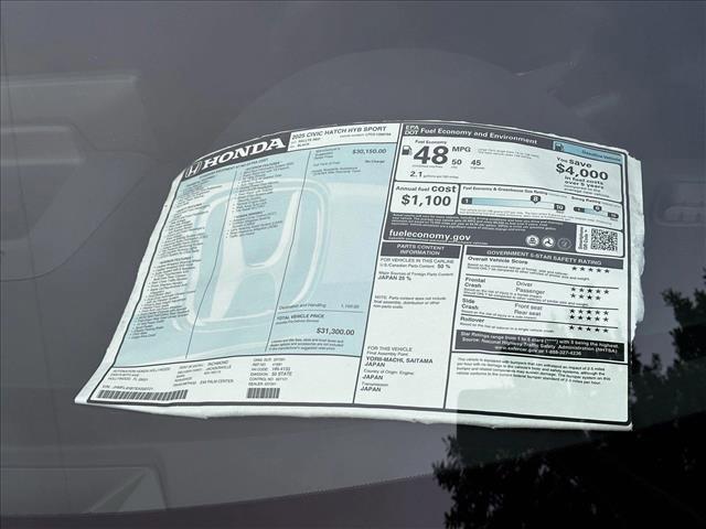 new 2025 Honda Civic Hybrid car, priced at $31,300
