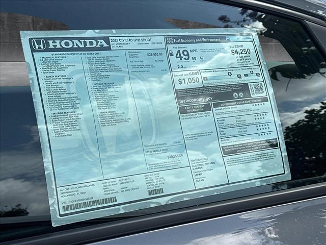 new 2025 Honda Civic Hybrid car, priced at $30,555