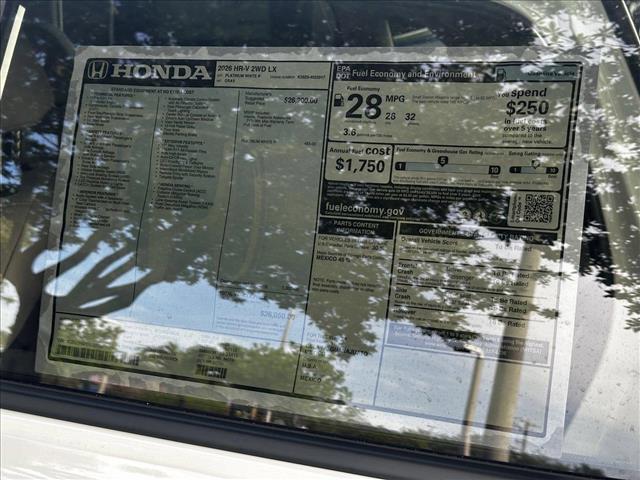 new 2026 Honda HR-V car, priced at $28,050