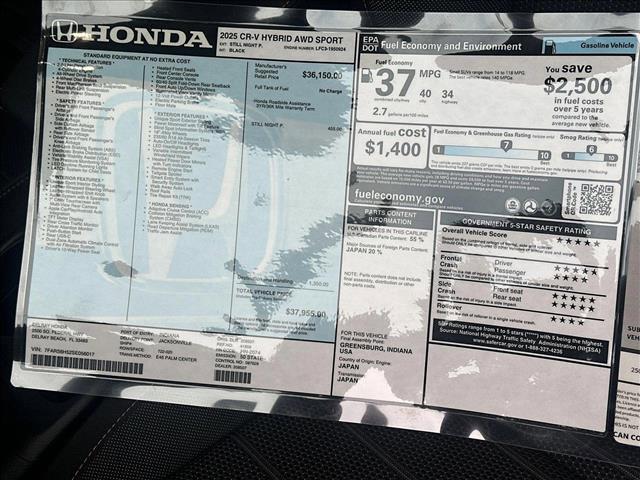 new 2025 Honda CR-V Hybrid car, priced at $37,955