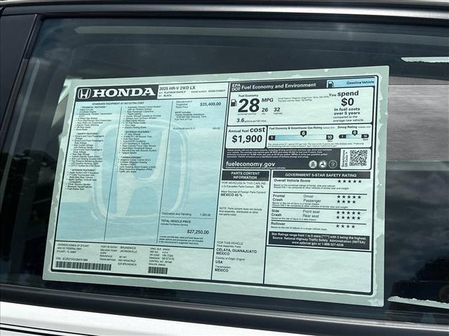 new 2025 Honda HR-V car, priced at $27,250
