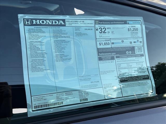 new 2025 Honda Accord car, priced at $30,346