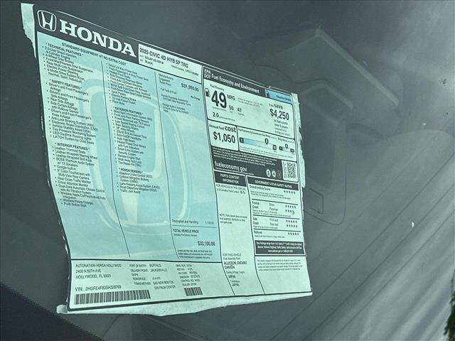 new 2025 Honda Civic Hybrid car, priced at $33,100
