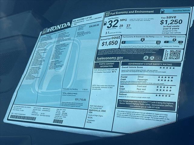 new 2025 Honda Accord car, priced at $31,710