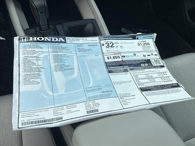 new 2025 Honda Accord car, priced at $29,900